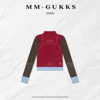 明明GUKKS『氛围线条』秋冬极简风长袖常规半高领休闲时尚打底衫