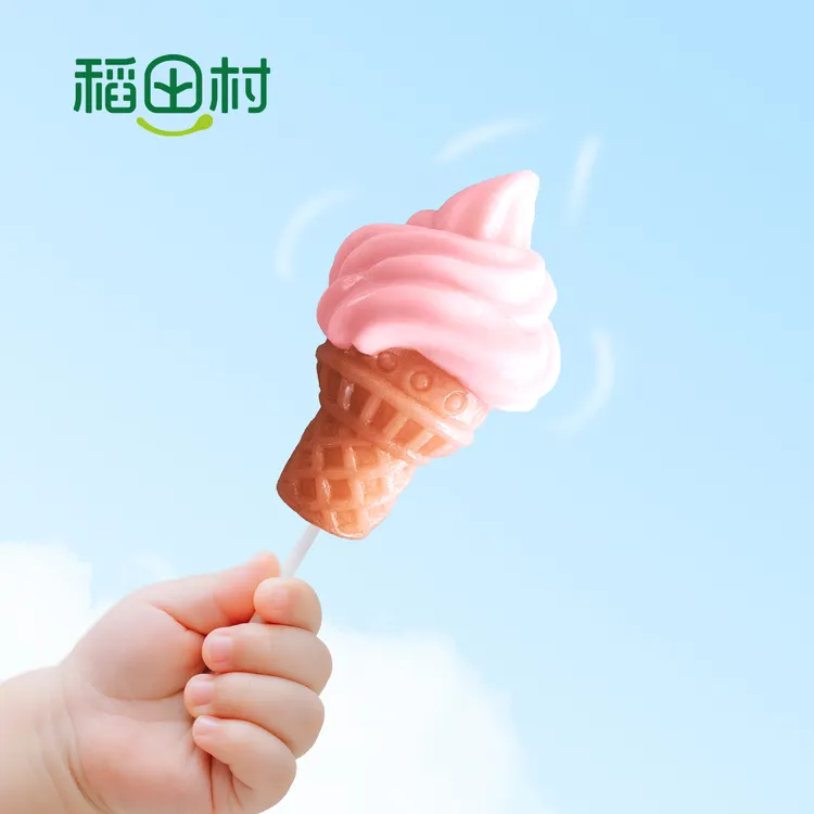 稻田村无糖益生菌卡通造型棒棒糖儿童健康糖果0糖0脂水果口味