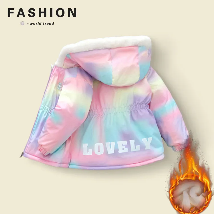 女童外套秋冬2025年冬季儿童加绒加厚保暖宝宝连帽冬装上衣百搭潮