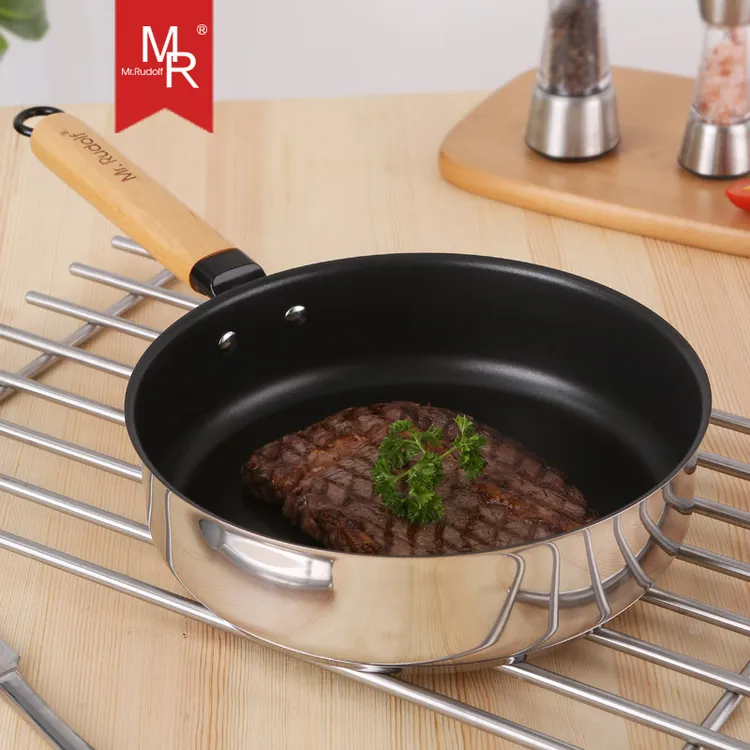 电磁炉24煎锅平底锅不凸底不锈燃气灶参考详情燃气电磁炉通用炒锅