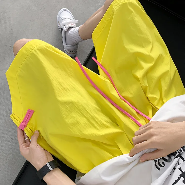 多巴胺沙滩速干短裤男款夏季潮牌设计感大码宽松薄款凉感四五分裤