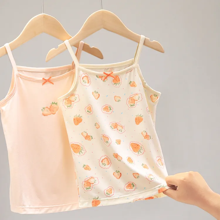 女童吊带莫代尔女孩无袖T恤夏季新款宝宝薄款大童小背心上衣 8347