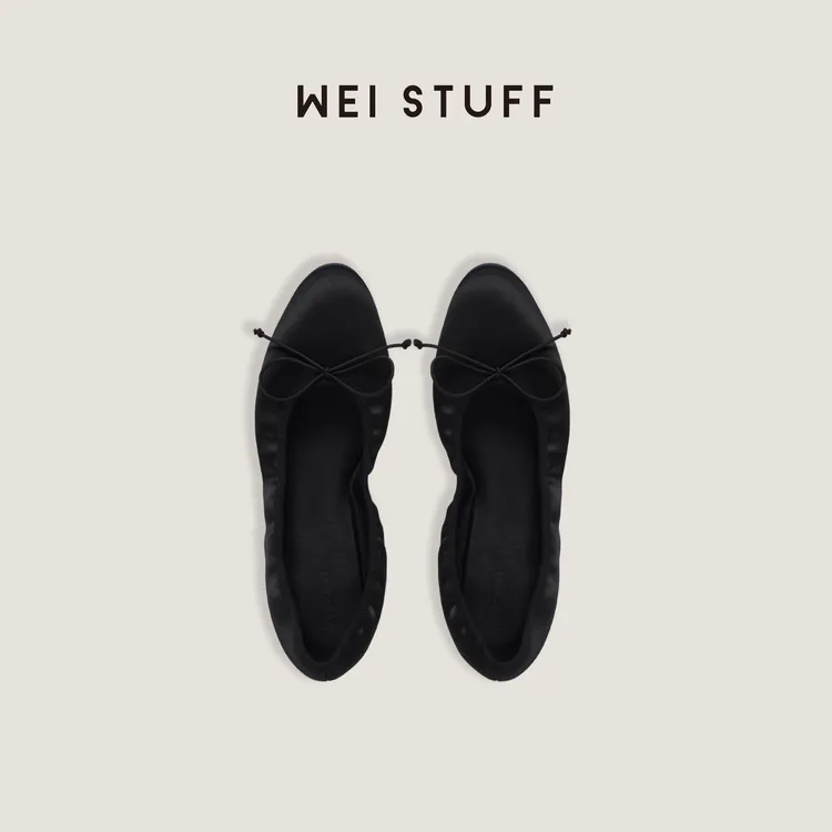 WEI STUFF  新款时尚百搭蝴蝶结柔软平底浅口休闲鞋 9364 .