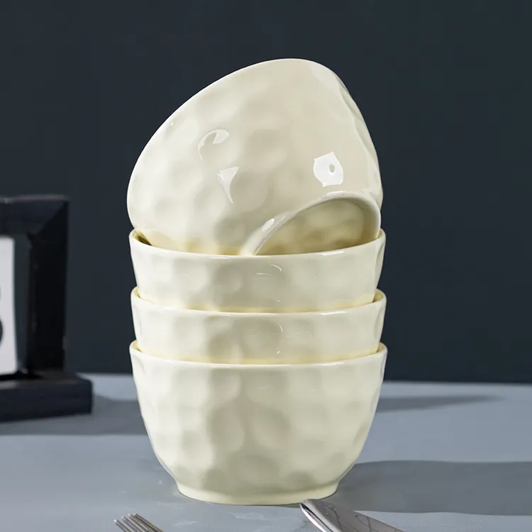 芬利兰【4个装】釉下彩石纹4.7英寸4个米饭碗家用陶瓷-1A