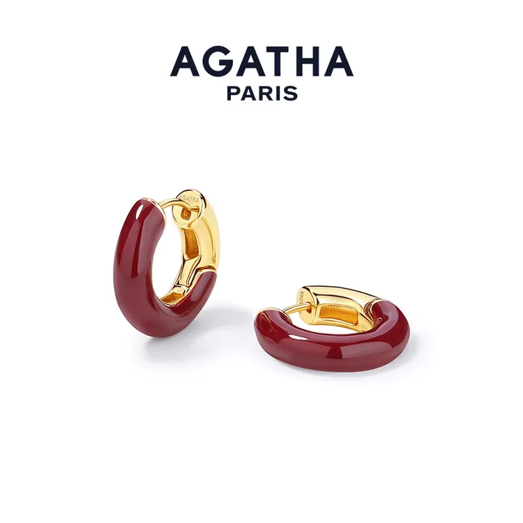 AGATHA 合金珐琅耳饰 里奥系列法式耳环首饰女款D