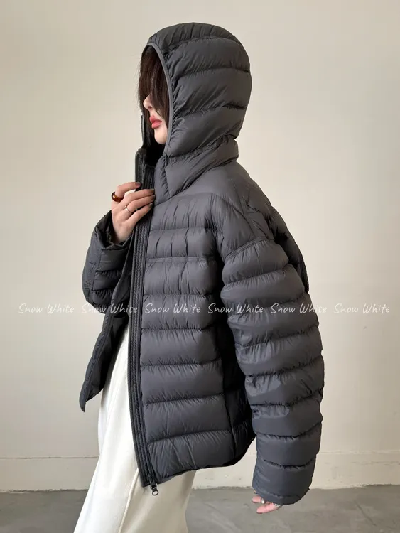 杜邦三防95白鸭绒羽绒服女短款2025冬季新款超轻连帽排骨保暖外套