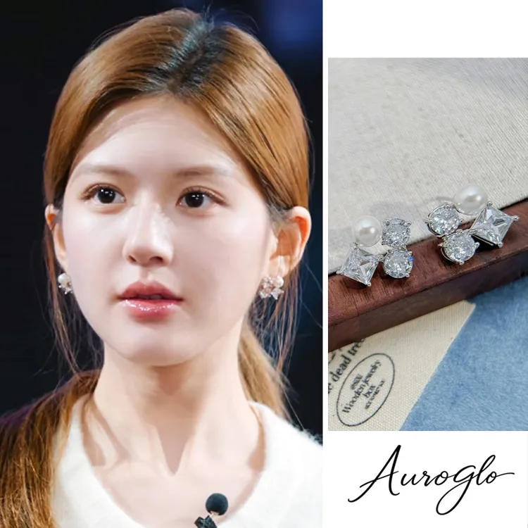 合金锆石耳饰 许我耀眼许妍赵露思同款耳环银针皓石耳饰时尚耳钉