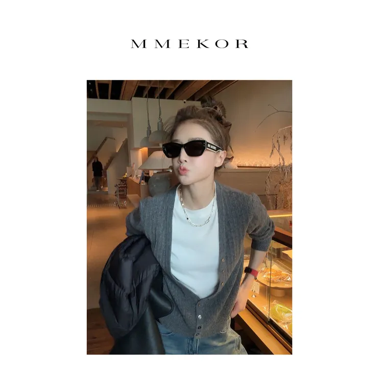 MMEKOR“冷都女士”针织衫 2025新款秋款静奢老钱风上衣 30826