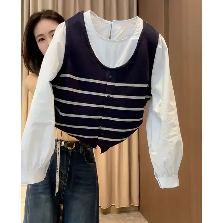 气质简约早秋上衣2025新款女装减龄小众设计感时尚百搭显瘦衬衣潮