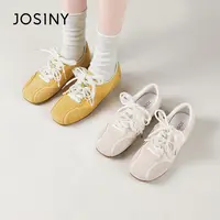 卓诗尼珍珠蝴蝶结休闲鞋女复古圆头2025年春季新款运动休闲德训鞋