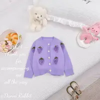 冬季新品女童洋气葡萄针织开衫 D-Z396