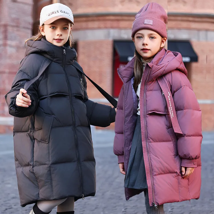 儿童羽绒服2025新款中长款冬季加厚连帽洋气女孩中大童亲子装外套