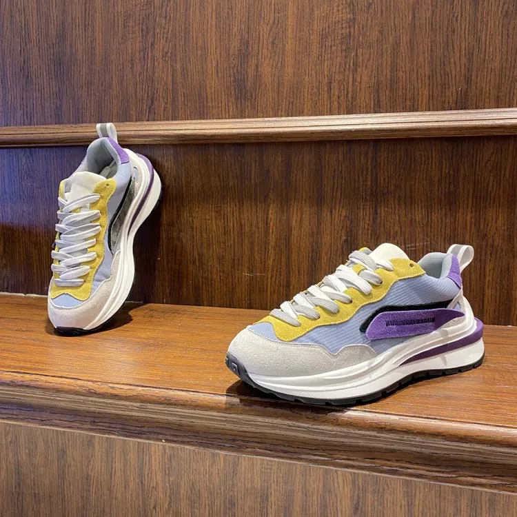 设计款厚底老爹鞋男2024秋冬款增高百搭欧洲站拼色爆款男士休闲鞋