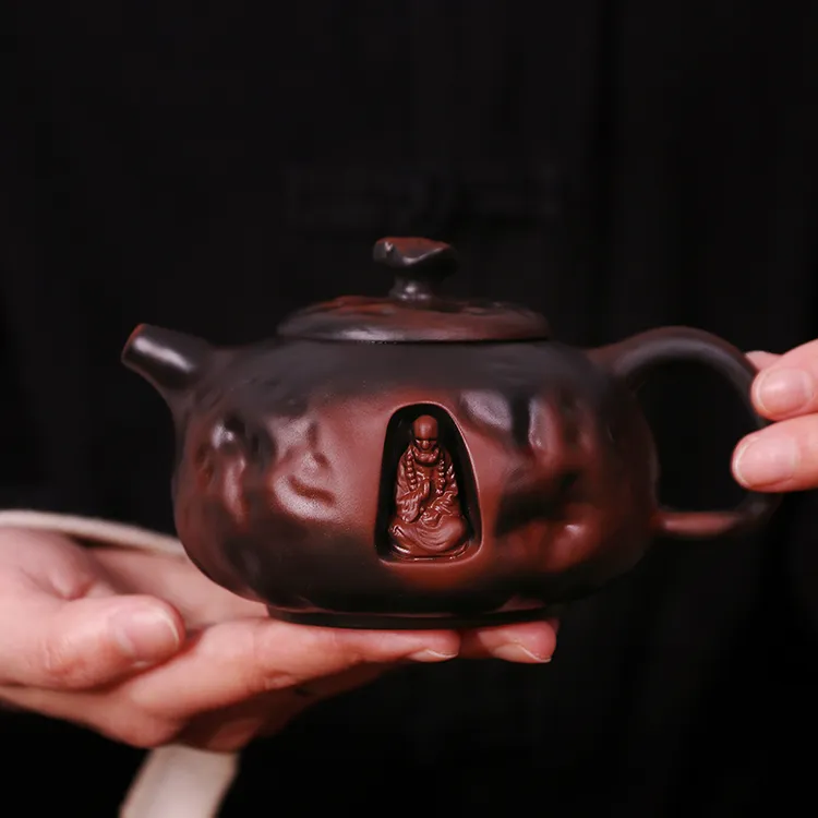 当代 紫陶达摩供春凤鸣壶大容量家用中式泡茶壶复古大号紫砂壶S