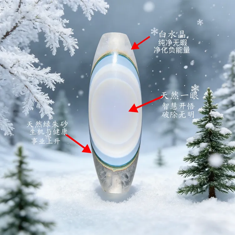 冰雪奇缘水晶财眼绿朱砂正一眼吊坠水晶玛瑙共生
