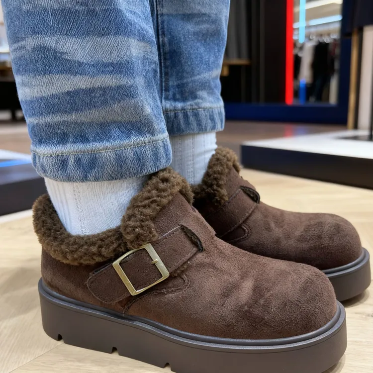 复古港风休闲风纯色雪地靴棉鞋秋冬冬季