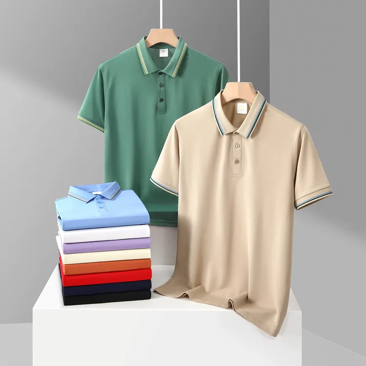 夏季胖子男装冰丝文化polo衫定制7XL工作服短袖t恤工装刺绣