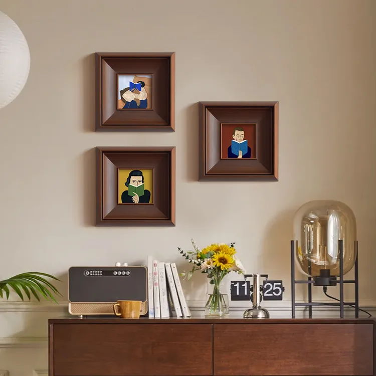 【看书的人】法式风格餐厅装饰画小众中古风卧室挂画客厅美式壁画