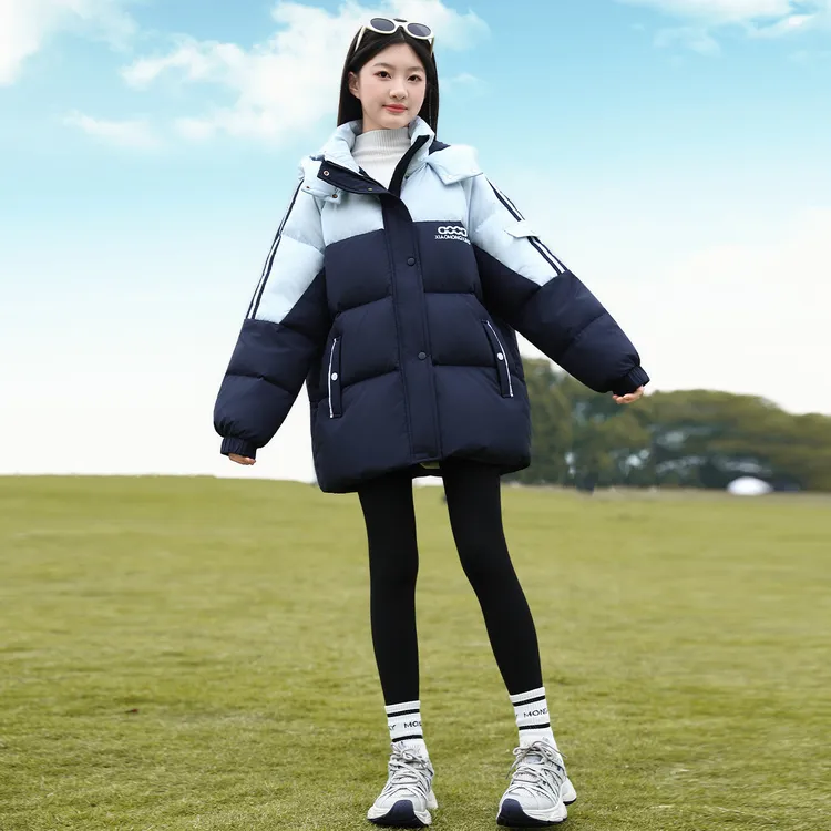 女大童棉服冬装2025新款洋气儿童冬季加厚爆款棉衣女童中长款棉袄