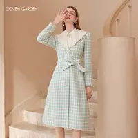 【蜜思仝】哥文花园撞色翻领高级感羊毛呢外套女轻奢CTA4342780