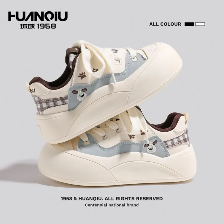 环球2025秋季新款厚底小白鞋女小众个性学生休闲大头百搭运动板鞋