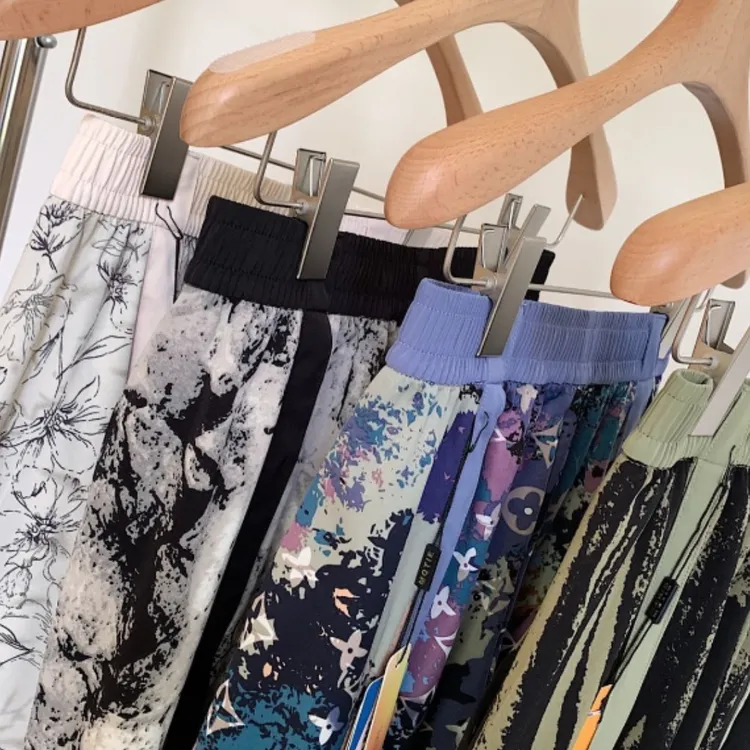 飘带印花洋气阔腿裤女高腰宽松休闲直筒拖地裤夏季新款