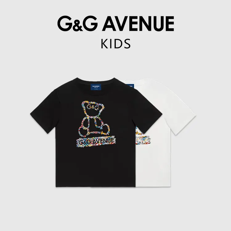 法国G&G AVENUE轻奢潮牌夏季童装T恤圆领纯棉儿童短袖-GET2412050