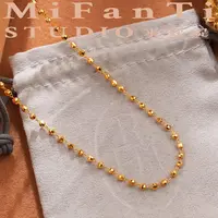 米梵缇 铜项链 复古小众闪亮足球珠颈链法式高级感切面设计锁骨链