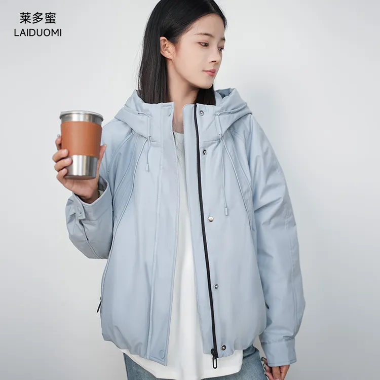 莱多蜜90白鹅绒羽绒服户外工装极寒加厚保暖高蓬鹅绒连帽外套潮服
