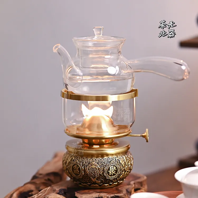 【聚宝盆】潮汕工夫茶具家用迷你黄铜煮茶灯空气灯客厅摆件煮茶炉