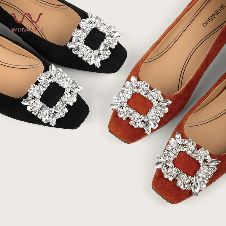 新款美拉德简约粗跟高跟鞋方头方扣轻熟风女单鞋