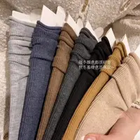 袜子女秋冬季厚款女士纯色堆堆袜日系复古中长筒女袜