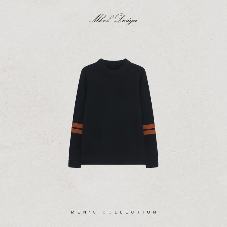 MBNL-F「Z.N.Fleece」秦磊男装535g羊毛定织厚款撞色毛衣LL-WSY1219