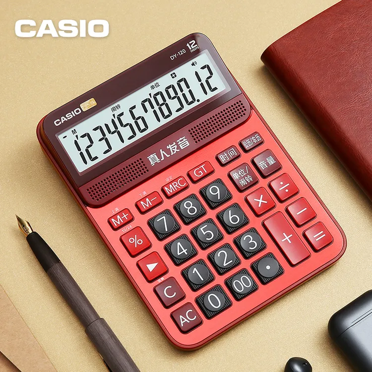 Casio/卡西欧语音计算器GY-120真人发声做生意专用大号办公计算机
