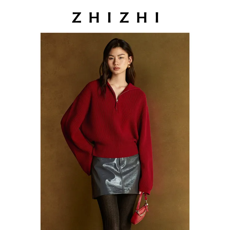 【好运红】致知 宴齐云 全羊毛连帽拉链毛衣柔软26春ZZ2FSKZS028