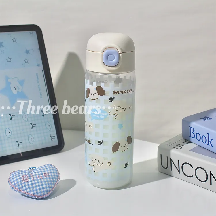 2025新款夏天高颜值水杯女生大容量弹跳杯可爱学生情侣便携泡茶杯