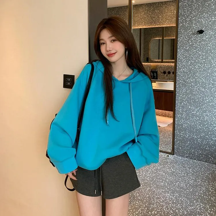 松弛慵懒风宽松显瘦长袖卫衣女2025年夏季新款韩版时尚设计感上衣