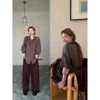 【板栗可可衬衫】秋季学院风复古文艺撞色格子宽松BC衬衫253A4104