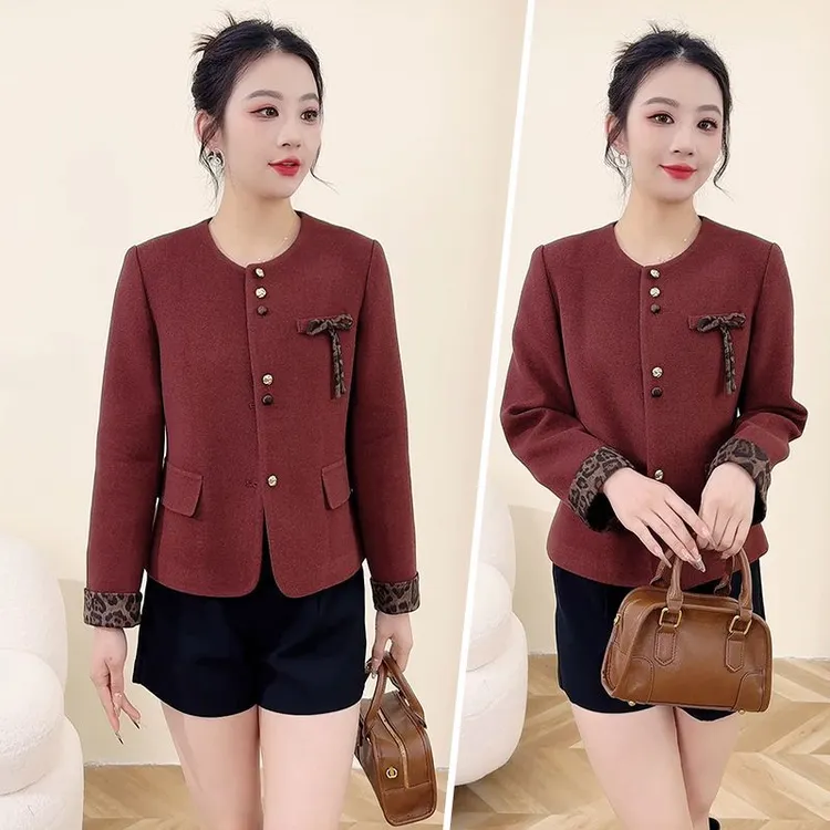 香风外套春秋2025新款高端时尚洋气气质中式短款圆领上衣