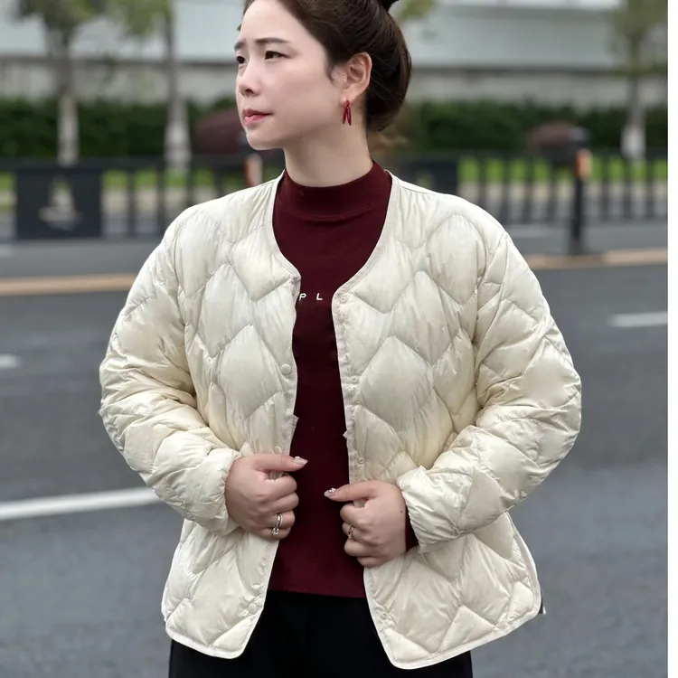 【无领】2025秋季新款外穿休闲轻薄无领短款羽绒服