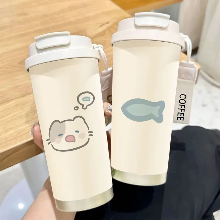 保温杯男女2025新款高颜值超大容量咖啡杯小巧外出便携不锈钢FXH