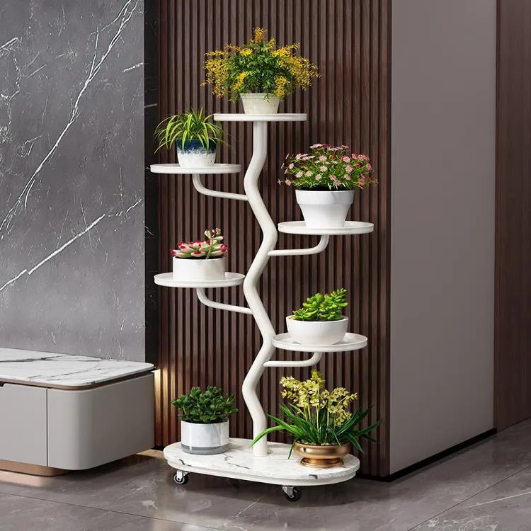 稳固加厚花架子带万向轮可移动多层家用阳台客厅室外绿植花盆花架