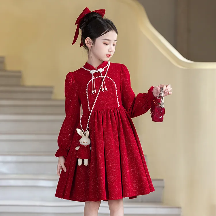 女童2025新款连衣裙秋装公主裙儿童唐装裙子秋款中国风洋气旗袍