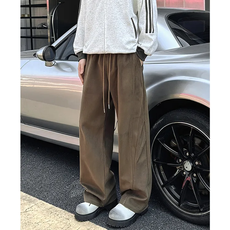 秋冬新款水洗休闲裤男士裤子直筒裤简约潮基础男裤百搭