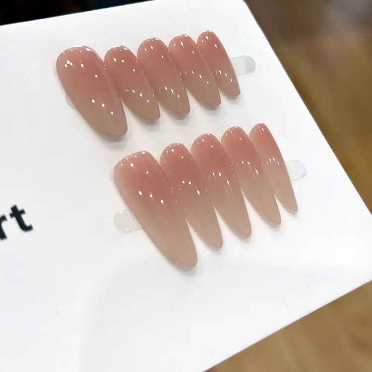 《水光甜桃》纯手工穿戴甲高级显白手工穿戴甲时尚冰透软妹美甲