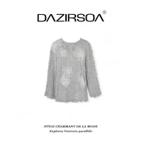 DAZIRSOA/达姿“秋日浪漫”时尚百搭法绣订钻花朵洋气毛衣 AB570