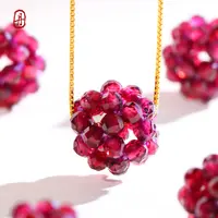 EMPRESS【石榴石绣球转运珠吊坠】(含银镀金链子)多样性发货一个