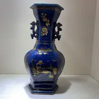 Bcc260d180s20000cz蓝釉描金双耳瓶1-17