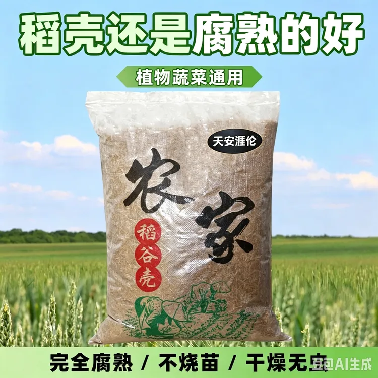 稻壳发酵腐熟稻谷壳蔬菜种植花卉有机营养土园艺肥料改良土壤专用商品图