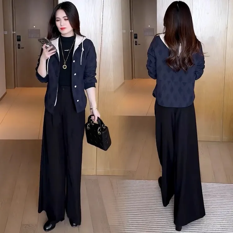 休闲连帽菱格棉服女2025秋冬新款洋气新款宽松显瘦夹棉棉袄外套潮